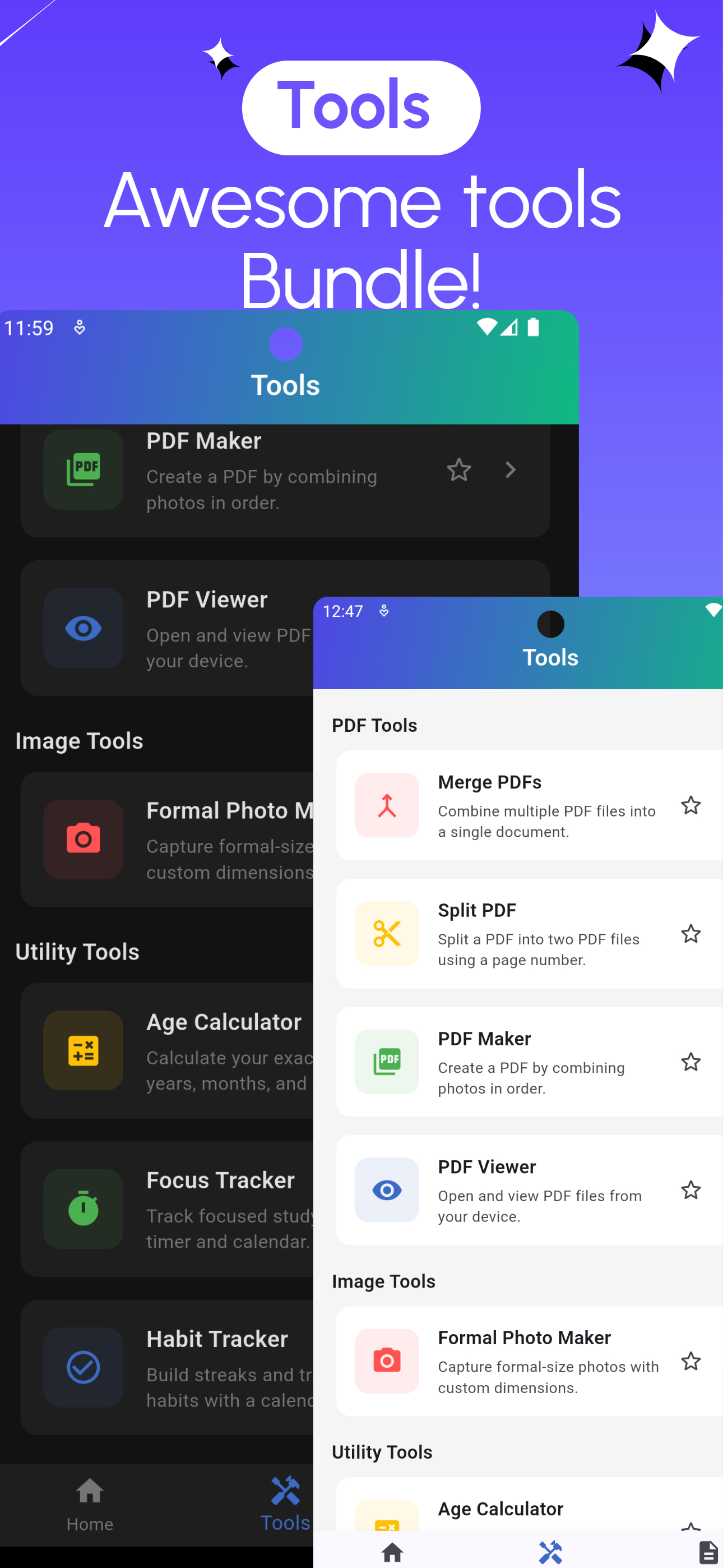 StudTools image and utility tools screen